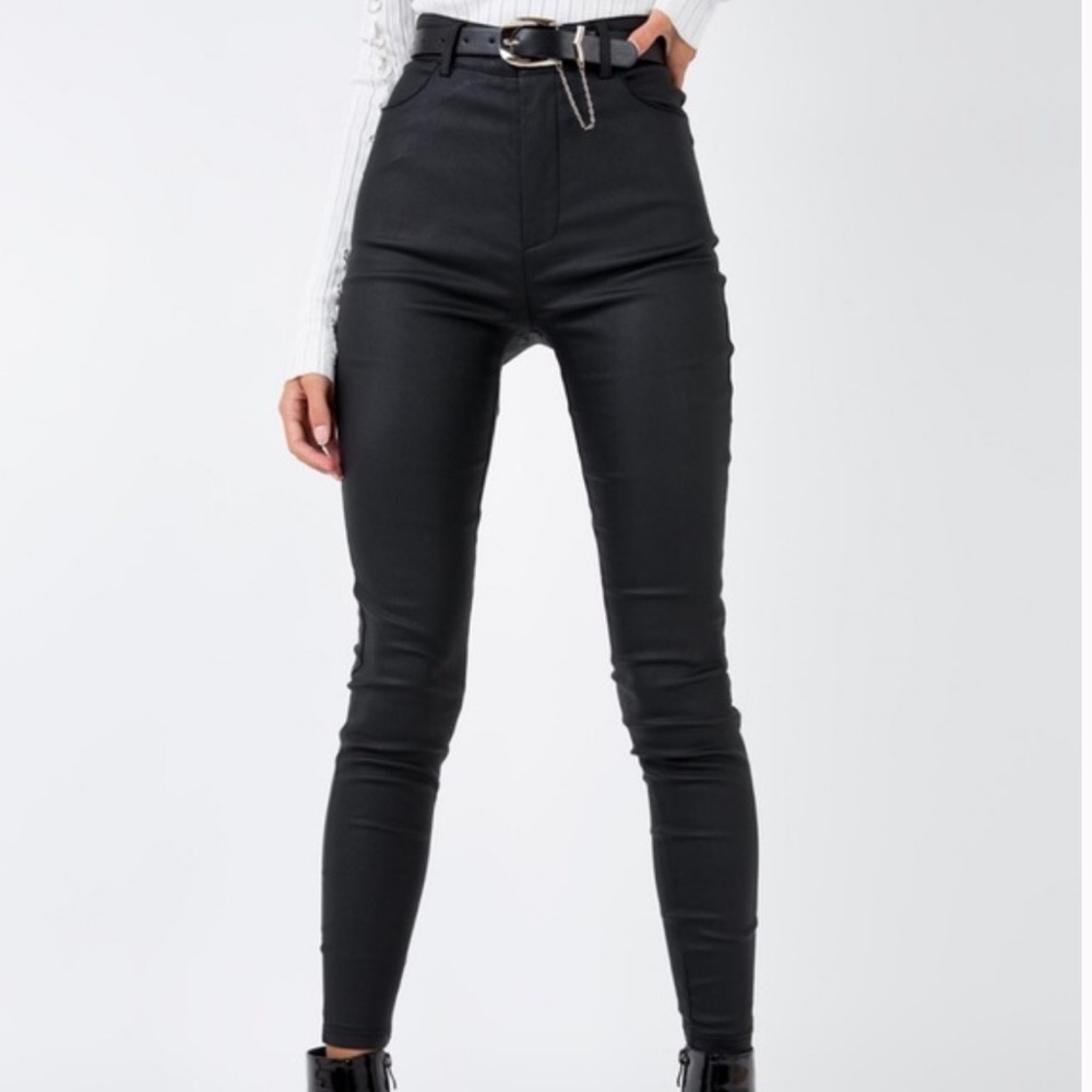 Princess Polly Sapphire Pants- Faux Leather Pants